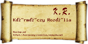 Körmöczy Rozália névjegykártya