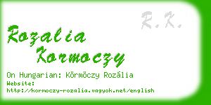 rozalia kormoczy business card
